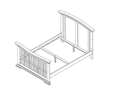 Hook on double bed frame conversion kit